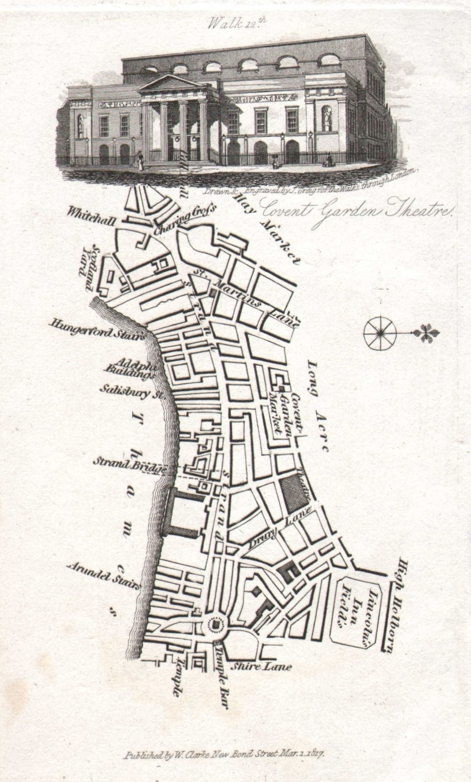 Covent Garden Strand Lincoln's Inn Fields St Martin's Lane Opera House 1817 map
